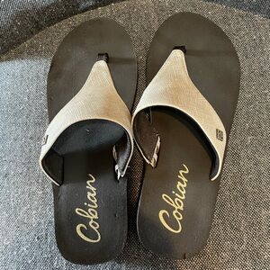 Cobian Black and Tan Women's Sandals